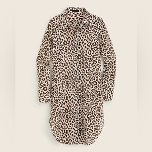 J Crew Cotton Voile Beach Shirt - Leopard Print